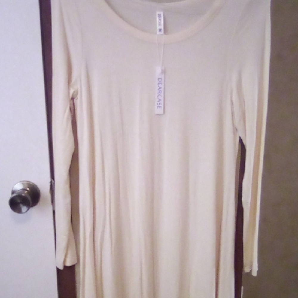 Cream Long Sleeve Dress
